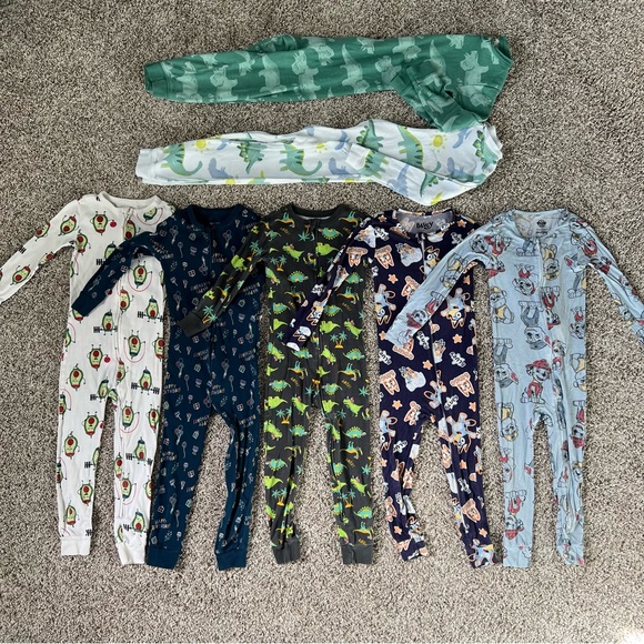 4T Fit Toddler Boy Romper Pajamas Fill Zip One Piece Assorted Pajamas Sleepers - Picture 1 of 8